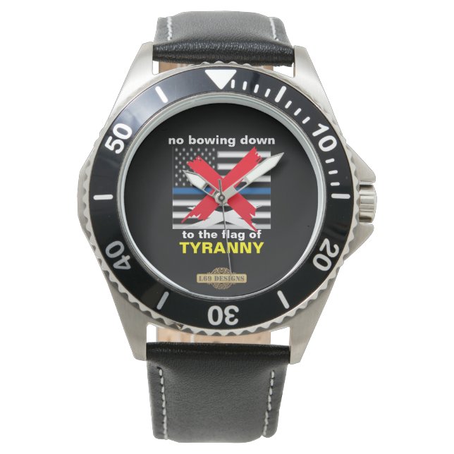 Let op "GEEN BOWING DOWN..." Horloge (Voorkant)