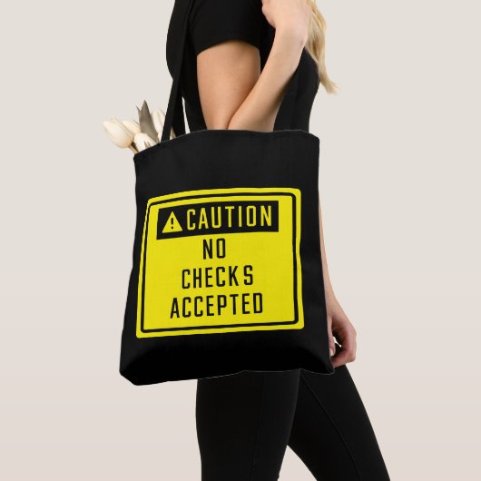 Let op: geen cheques geaccepteerd teken tote bag (Dichtbij)