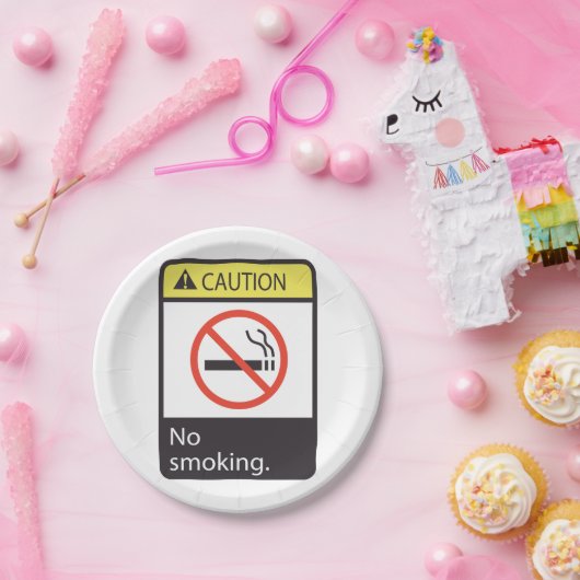 Let op: geen rooksignaal papieren bordje (Feest)