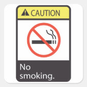 Let op: geen rooksignaal vierkante sticker (Voorkant)