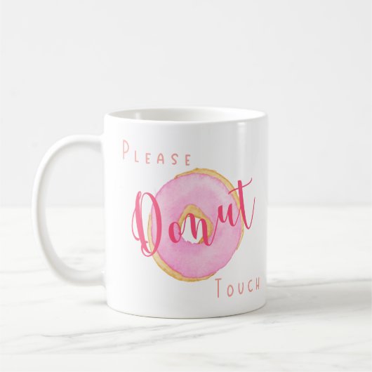 Let op! - Gepersonaliseerde roze donut Koffiemok (Links)