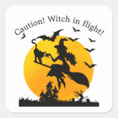 Let op! Getuige in vlucht Vierkante Sticker (Voorkant)