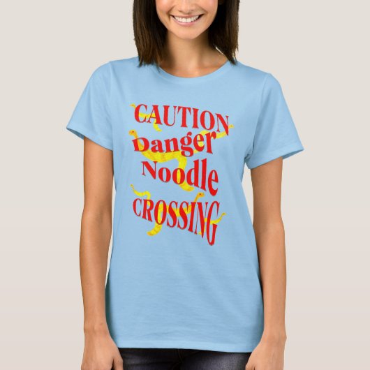 Let op Gevaar Noodle Crossing 3 T-shirt (Voorkant)