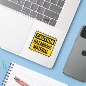 Let op: Gevaarlijk materiaal Sticker (Laptop met iPhone)