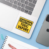 Let op: giftige dampen sticker (Laptop met iPhone)