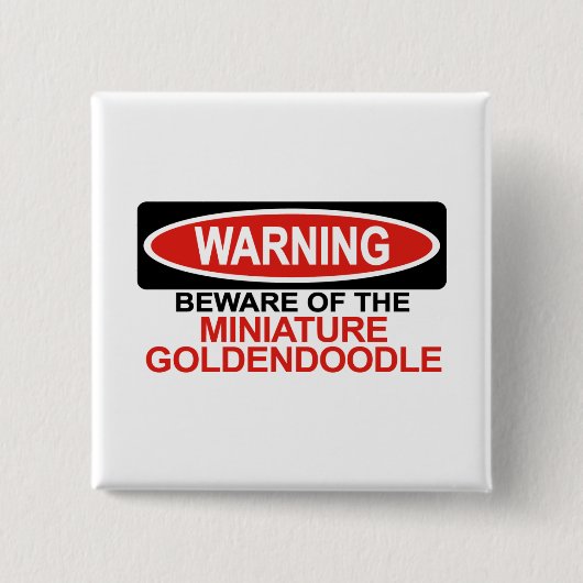 Let op: Goldendoedle Vierkante Button 5,1 Cm (Voorkant)