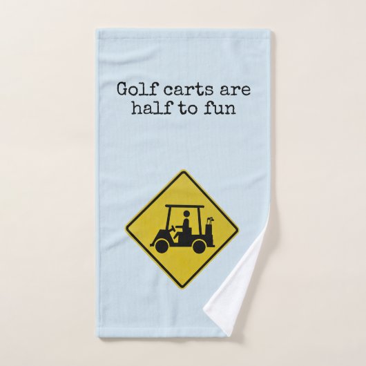 Let op Golf Cart Road Sign Blue Hand Towel Handdoek (Handdoek)