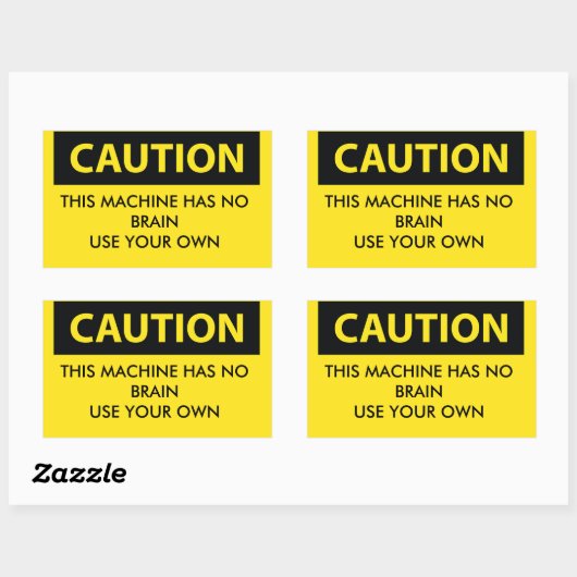 LET OP: grappige werkplek sticker hardhat (Vel)