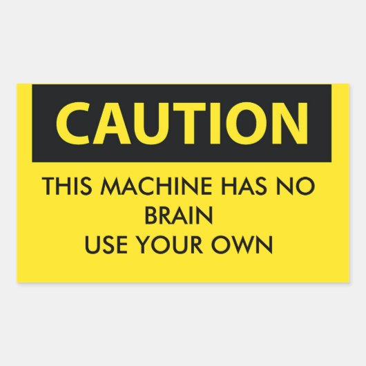 LET OP: grappige werkplek sticker hardhat (Voorkant)