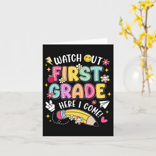 Let op, groep 3, ik kom eraan Terug naar school 1 Kaart (Gele Bloem)