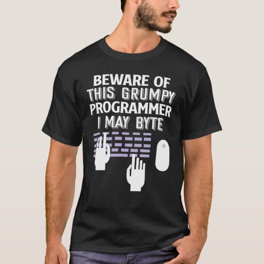 Let op: Grumpy Programmer T-shirt (Voorkant)