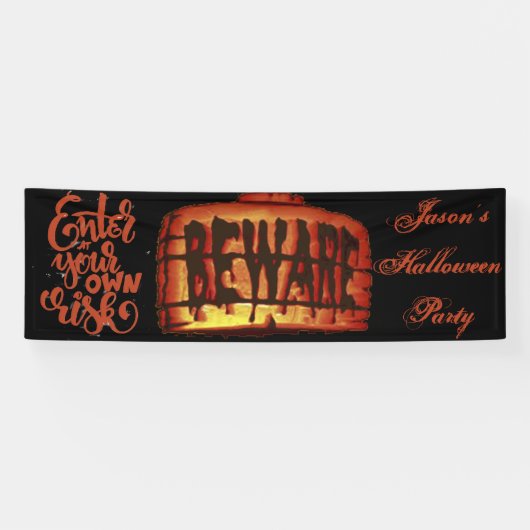 Let op Halloween Spandoek (Horizontaal)