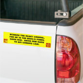 Let op het Beast Liberal... Bumpersticker (Op Truck)