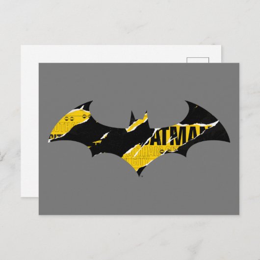 Let op het Briefkaart Tape Batman Logo (Voorkant / Achterkant)