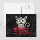 Let op het Briefkaart van de kat (Voorkant / Achterkant)