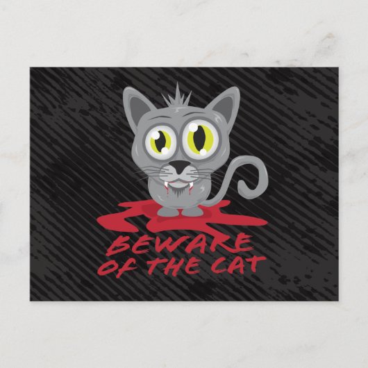 Let op het Briefkaart van de kat (Voorkant)