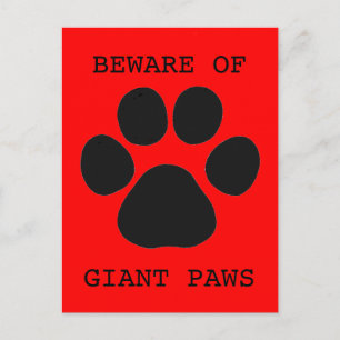 Let op het Briefkaart van Giant Paws