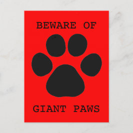 Let op het Briefkaart van Giant Paws