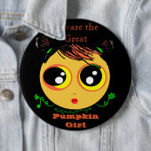 Let op het GREAT PUMPKIN-meisje (PIN) Ronde Button 6,0 Cm (In situ)