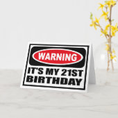 LET OP: HET IS MIJN 21STE VERJAARDAG Wenskaart Kaart (Gele Bloem)