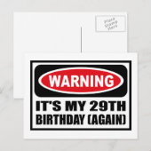 LET OP: HET IS MIJN 29STE VERJAARDAG (OPNIEUW) Bri Briefkaart (Voorkant / Achterkant)
