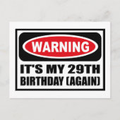 LET OP: HET IS MIJN 29STE VERJAARDAG (OPNIEUW) Bri Briefkaart (Voorkant)