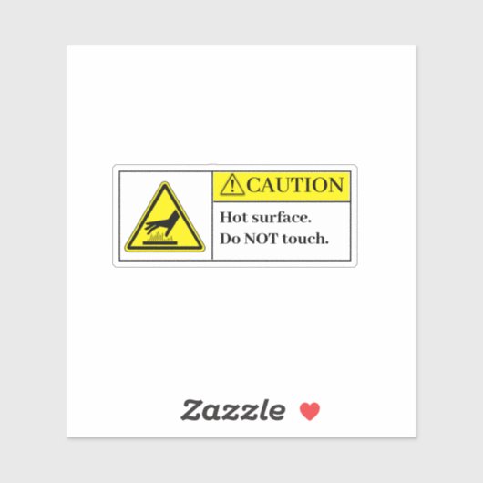 Let op het label voor warm oppervlak (Vel)