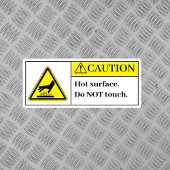 Let op het label voor warm oppervlak