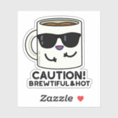 Let op het mooie en hete Funny Coffee Pun Sticker (Vel)