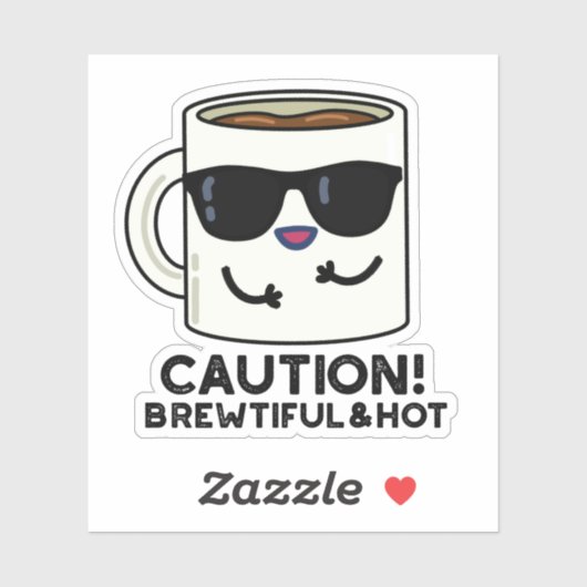 Let op het mooie en hete Funny Coffee Pun Sticker (Vel)