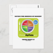 Let op het ontbreken van dessert en denk erover na briefkaart (Voorkant / Achterkant)