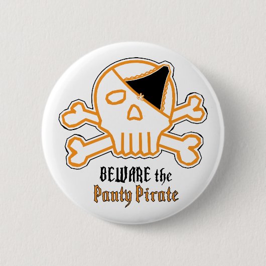 Let op het Panty Pirate Ronde Button 5,7 Cm (Voorkant)