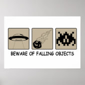 Let op het Poster Falling Objects (Voorkant)