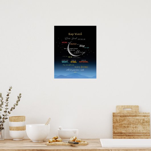 Let op het Poster 's nachts gebed (Keuken)