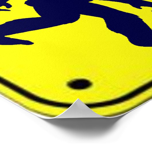 Let op het Poster van Bigfoot Sign (Hoek)