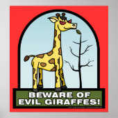 Let op het Poster van de Kwaad Giraffes (Voorkant)