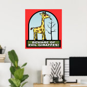 Let op het Poster van de Kwaad Giraffes (Thuiskantoor)