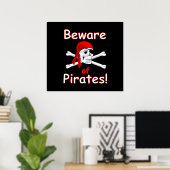 Let op het Poster van Pirates (Thuiskantoor)