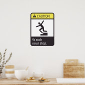 Let op het Poster voor stap (Keuken)