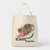 Let op het Tas Dog Kisses: White en Tan Pit Bull (Voorkant)