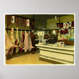 Let op het vlees poster