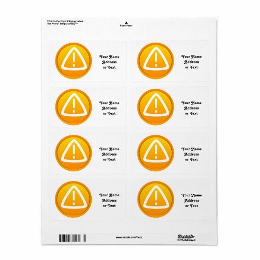Let op het waarschuwingssymbool etiket (Full Sheet)