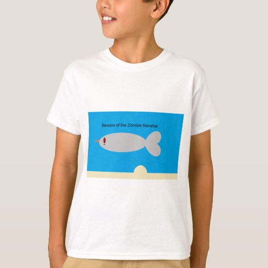 Let op het Zombie Narwhal T-shirt (Voorkant)