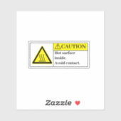 Let op hete oppervlakken in het etiket sticker (Vel)