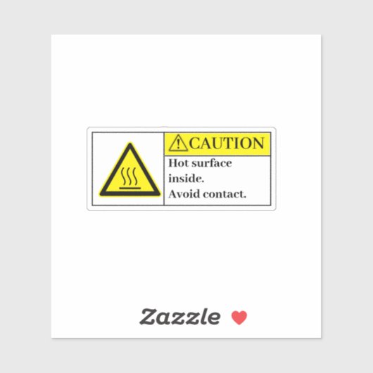 Let op hete oppervlakken in het etiket sticker (Vel)