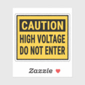 Let op: hoge spanning komt niet binnen sticker (Vel)