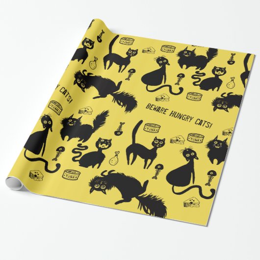 Let op Hongaarse katten! Cadeaupapier (Uitgerold)