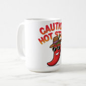 Let op: Hot Stuff Design - Fun Chili Pepper Koffiemok (Voorkant links)