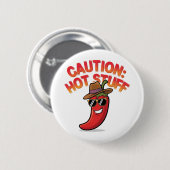 Let op: Hot Stuff Design - Fun Chili Pepper Ronde Button 5,7 Cm (Voorkant /achterkant)
