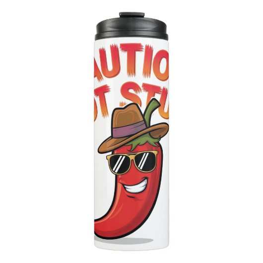 Let op: Hot Stuff Design - Fun Chili Pepper Thermosbeker (Voorkant)